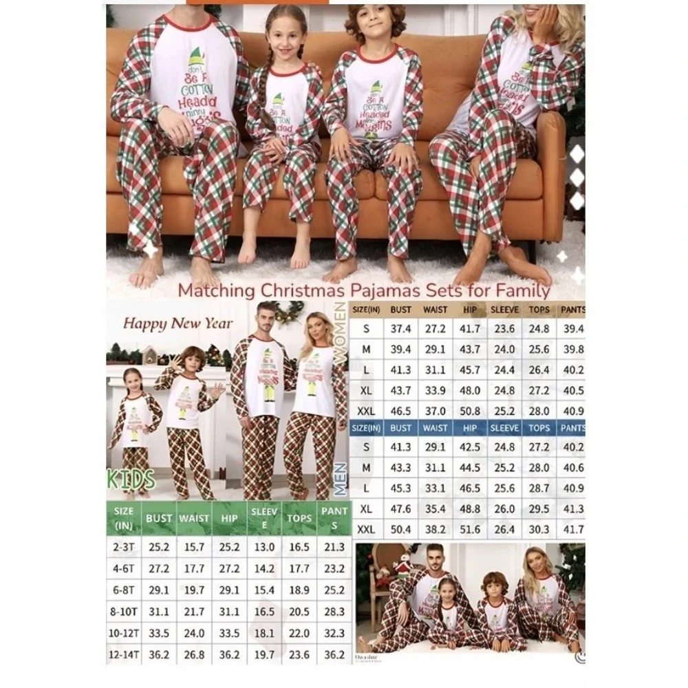 Jaxuh Pajama Set Kids 8-10 Red New Christmas Reindeer Antlers Merry Christmas